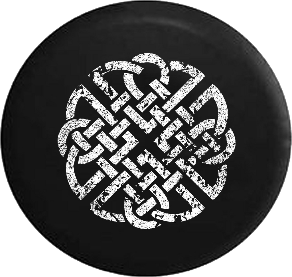 Distressed - Celtic Eternity Knot Jeep Camper Spare Tire Cover J310 35 inch