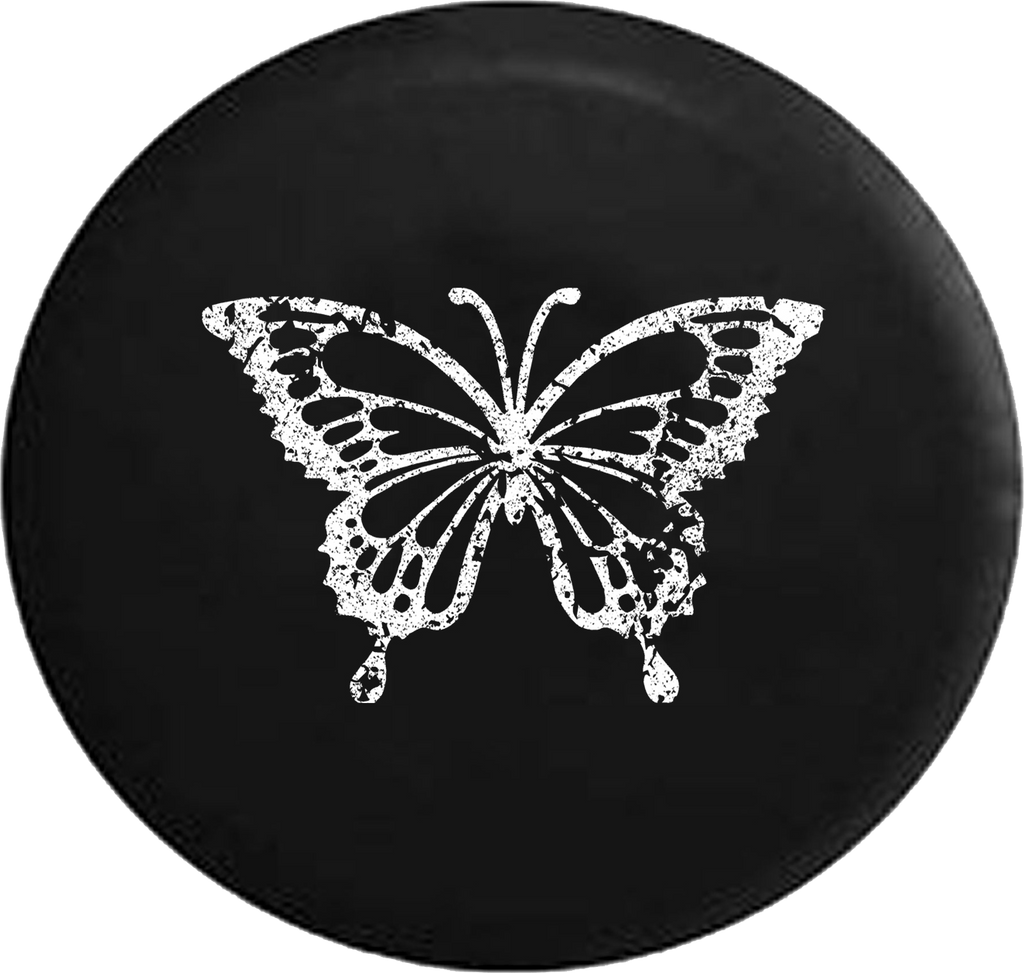 Distressed - Butterfly Girls Monarch Endangered Jeep Jeep Camper Spare Tire Cover S265 35 inch