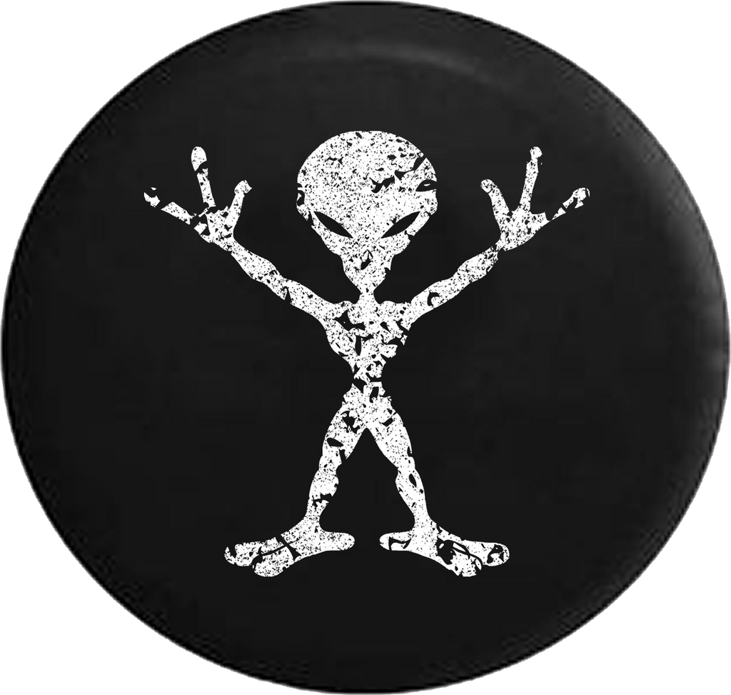 Jeep Wrangler Spare Tire Cover With Distressed Alien Print (Wrangler JK, TJ, YJ)